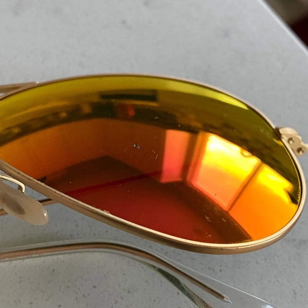 Ray-Ban Aviator Sunglasses Mirror Large 3025 Orange 58-14‎